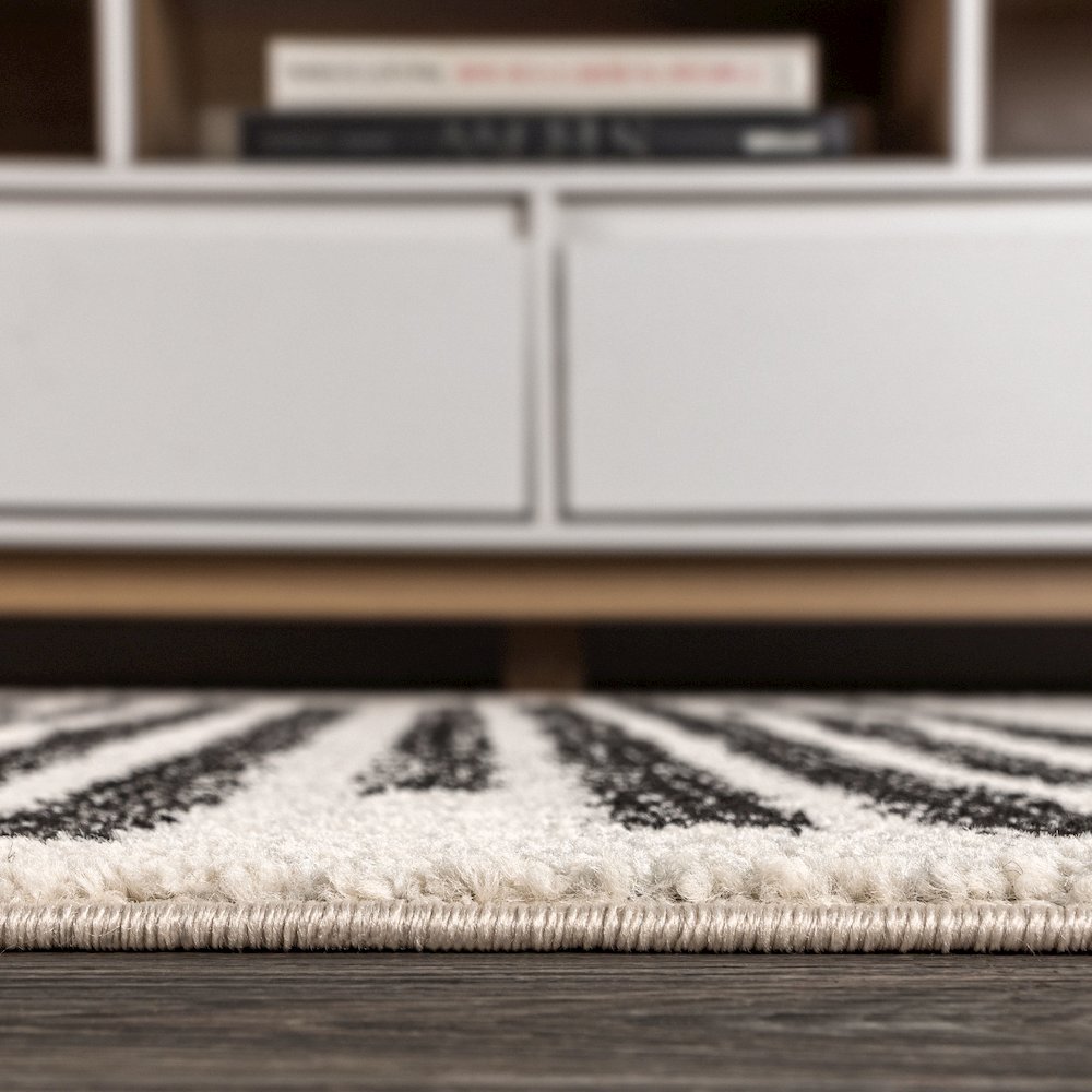 Khalil Modern Berber Stripe Area Rug. Picture 7