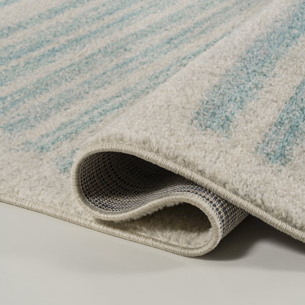 Khalil Modern Berber Stripe Runner Rug. Picture 3