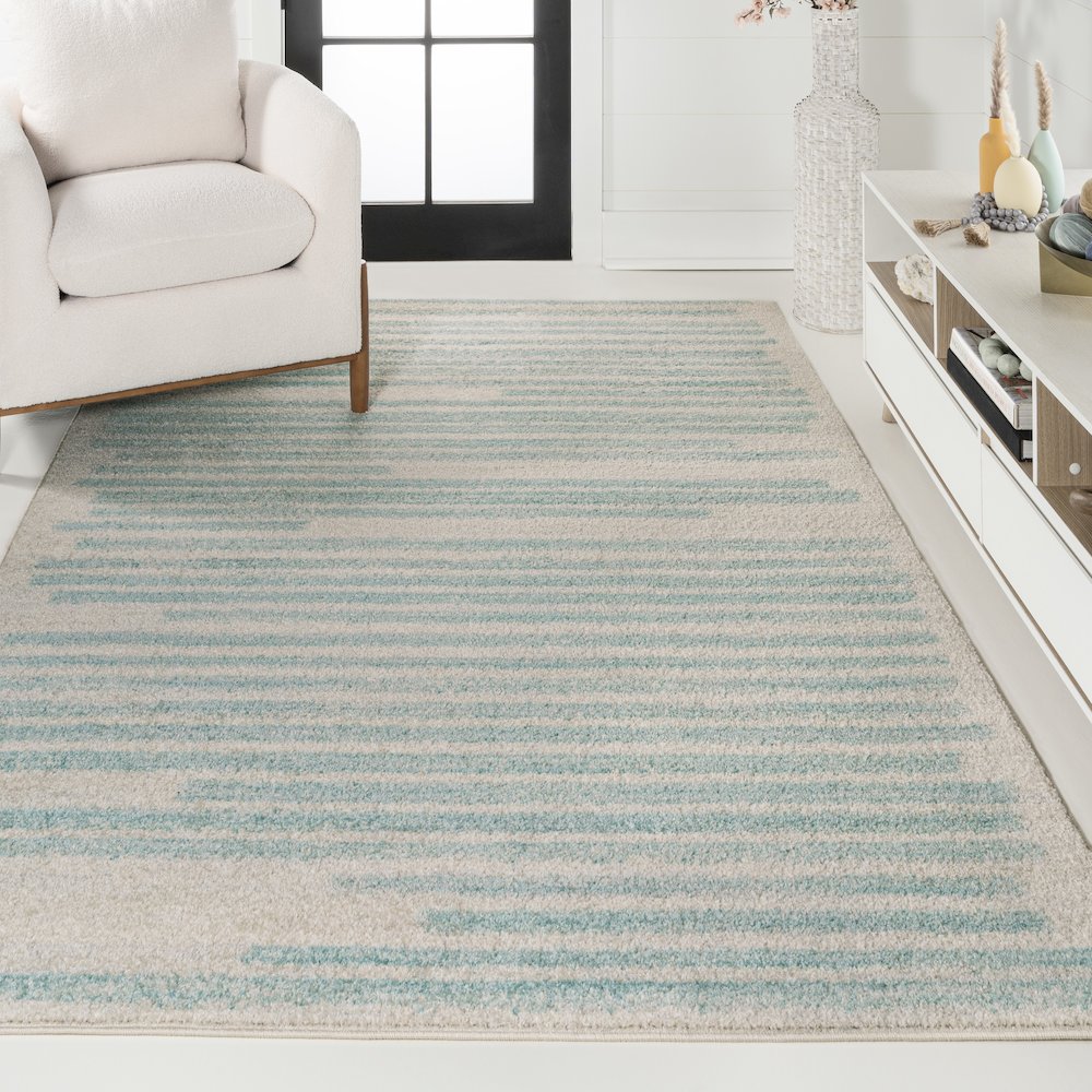 Khalil Modern Berber Stripe Area Rug. Picture 2