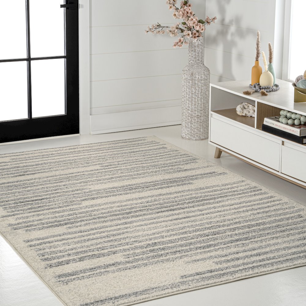 Khalil Modern Berber Stripe Area Rug. Picture 3