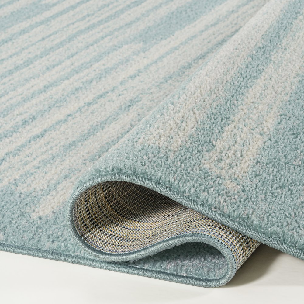 Khalil Modern Berber Stripe Runner Rug. Picture 3