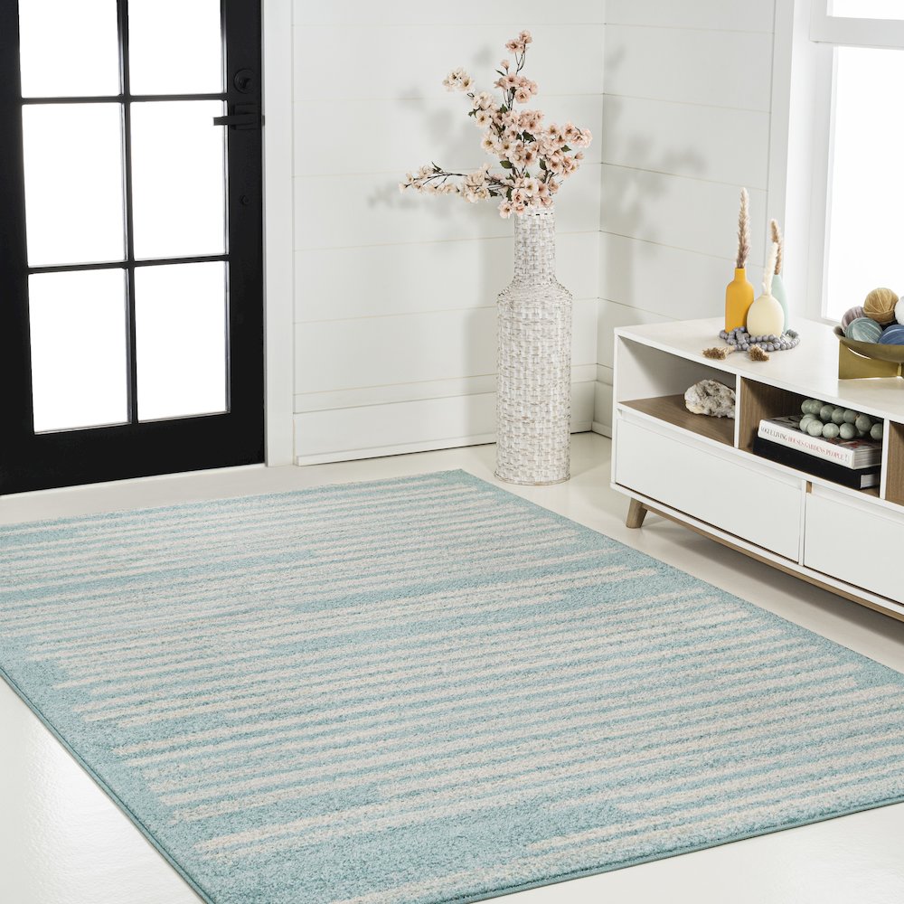 Khalil Modern Berber Stripe Area Rug. Picture 3