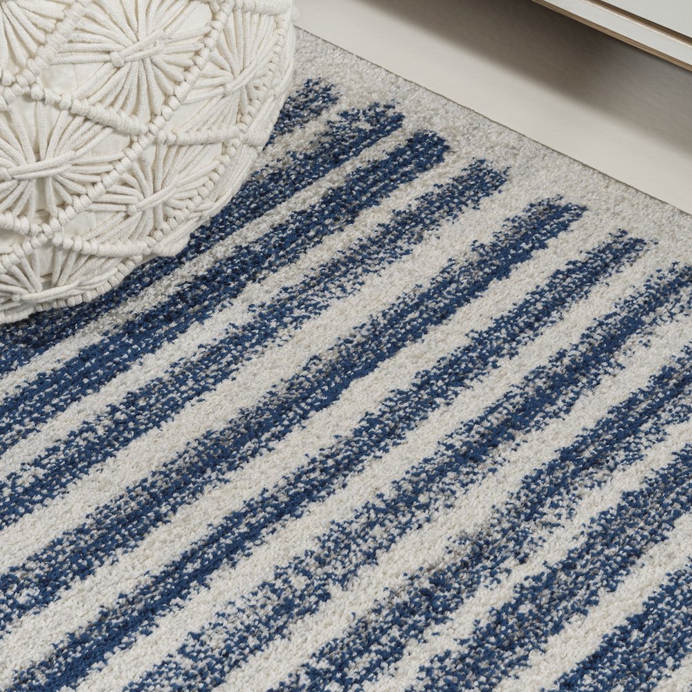 Khalil Modern Berber Stripe Runner Rug. Picture 1