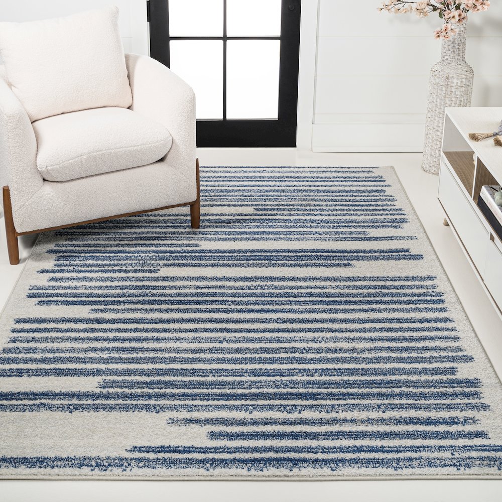 Khalil Modern Berber Stripe Area Rug. Picture 2