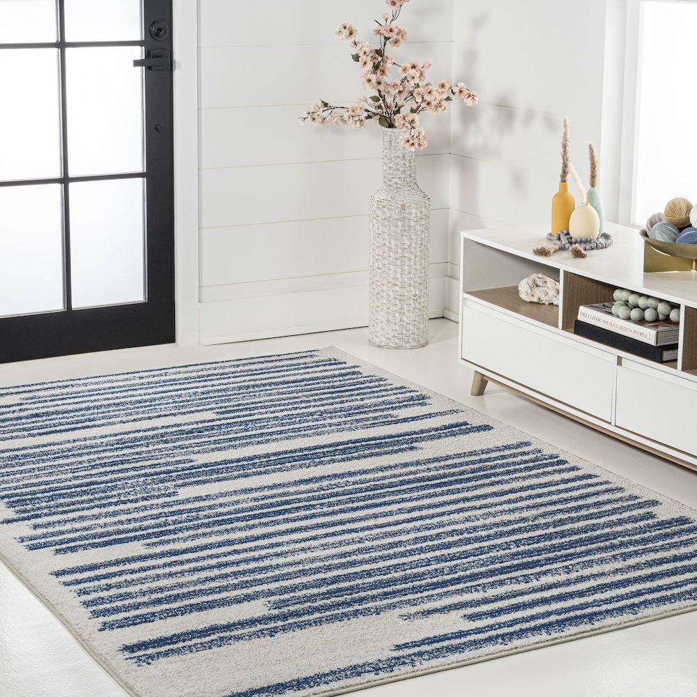 Khalil Modern Berber Stripe Area Rug. Picture 3