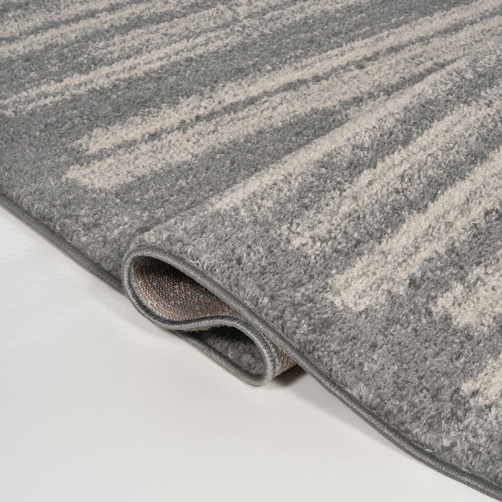 Khalil Modern Berber Stripe Runner Rug. Picture 3