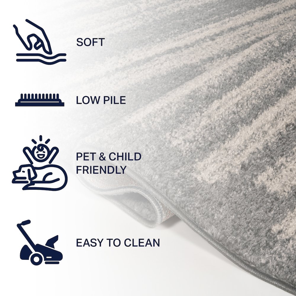 Khalil Modern Berber Stripe Runner Rug. Picture 5