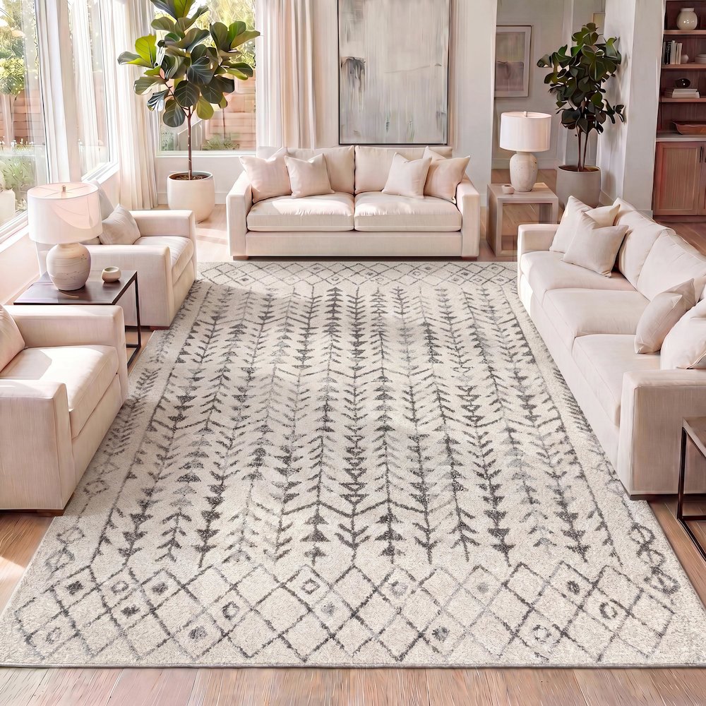 Ziri Moroccan Geometric Area Rug. Picture 12