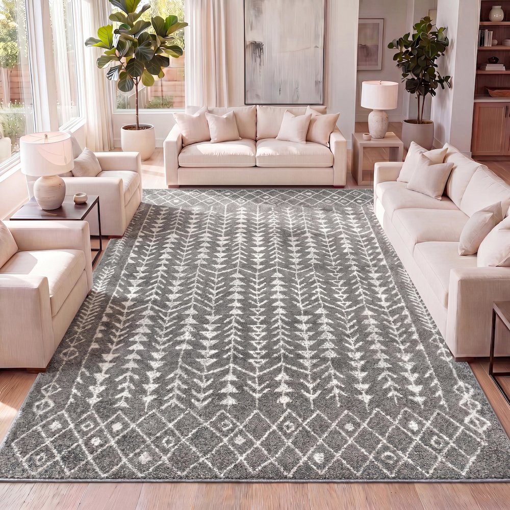 Ziri Moroccan Geometric Area Rug. Picture 12