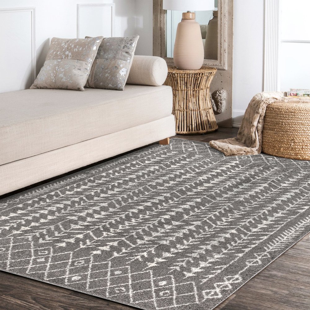 Ziri Moroccan Geometric Area Rug. Picture 10