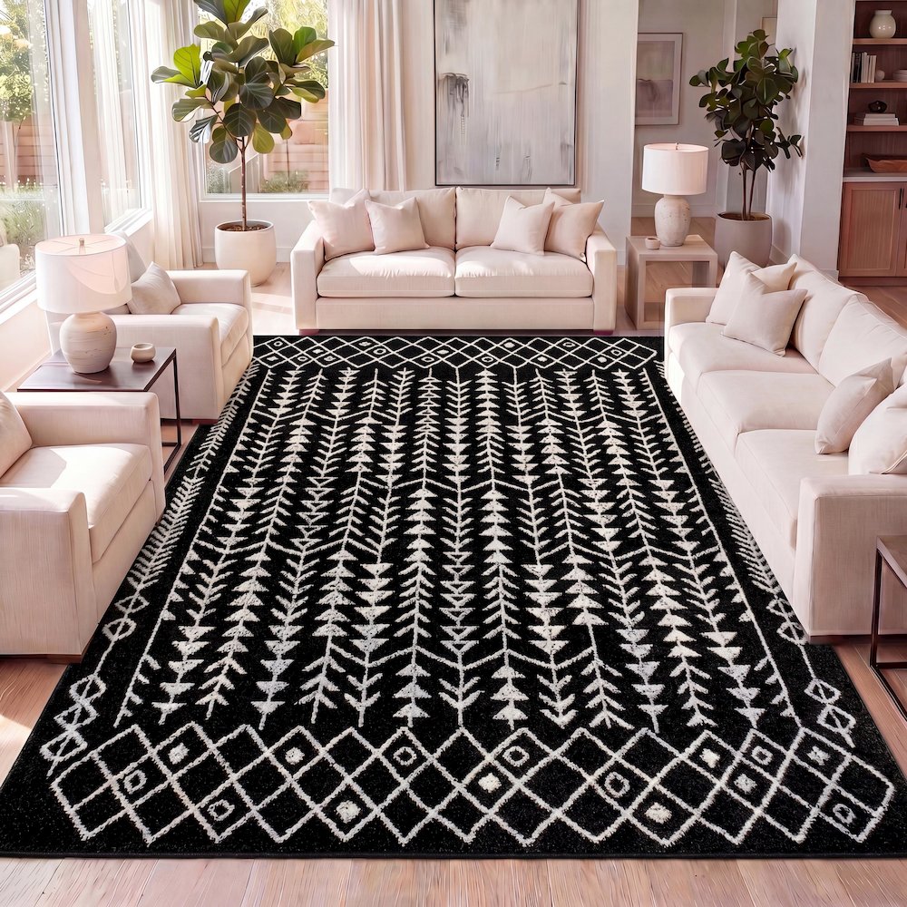 Ziri Moroccan Geometric Area Rug. Picture 9