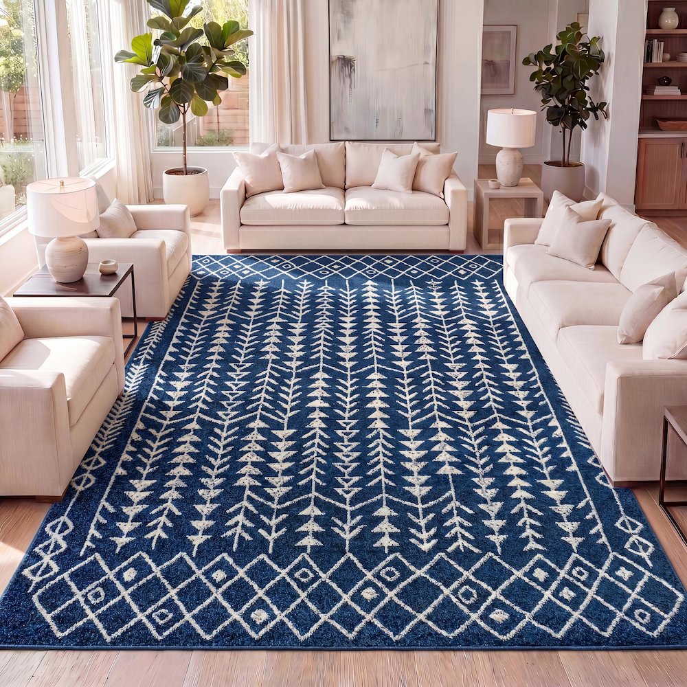 Ziri Moroccan Geometric Area Rug. Picture 9