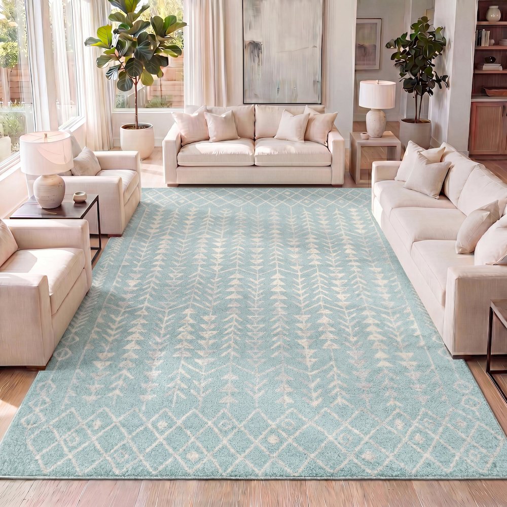 Ziri Moroccan Geometric Area Rug. Picture 9