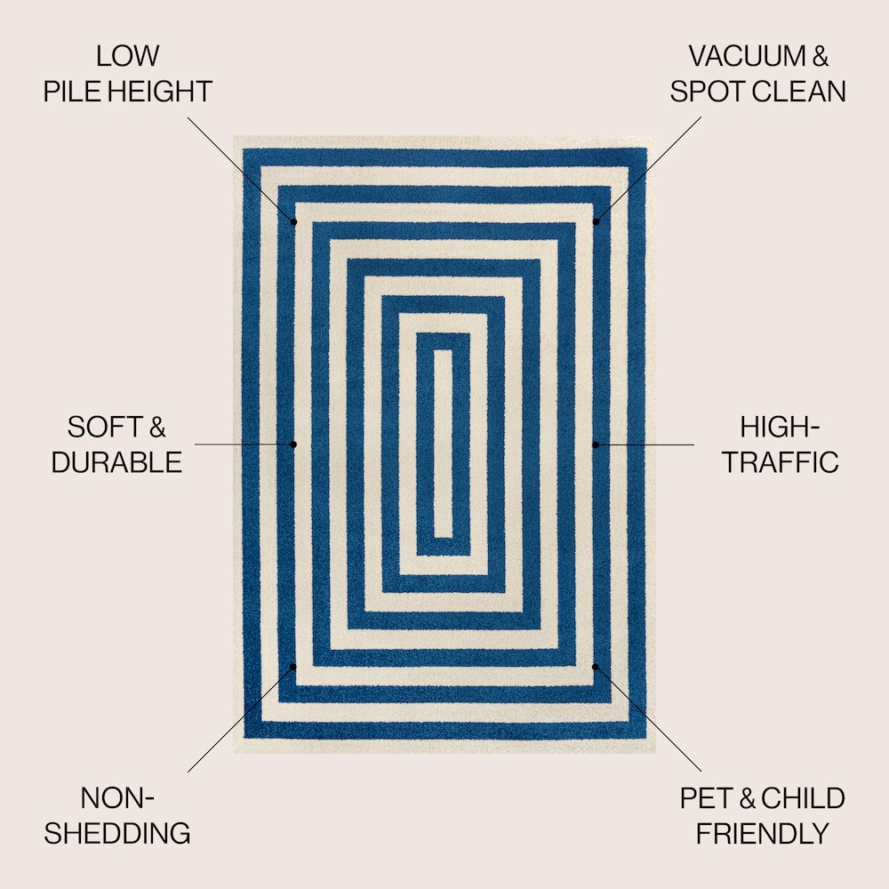 Bandol Modern Classic Mitre Stripe Area Rug. Picture 2