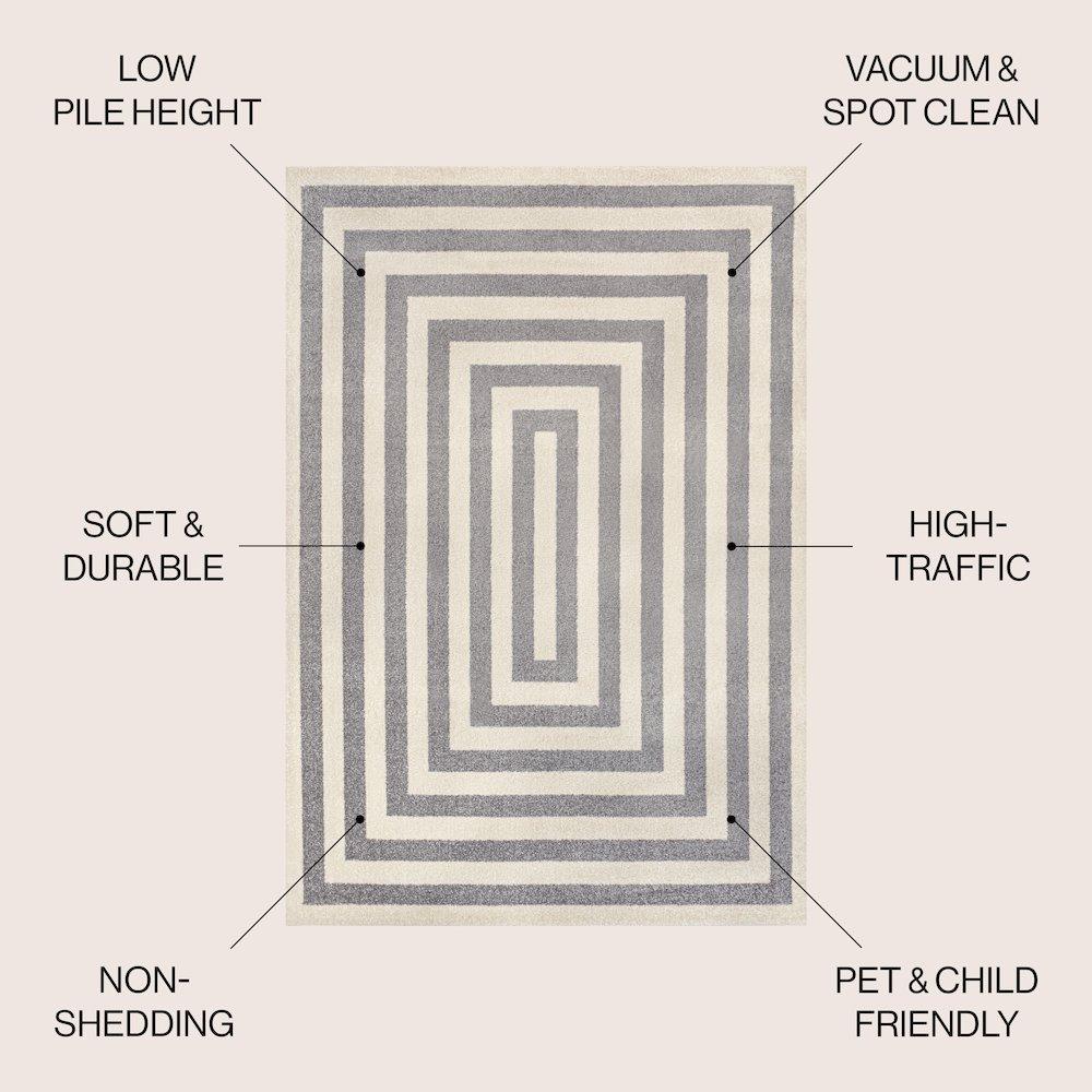 Bandol Modern Classic Mitre Stripe Area Rug. Picture 2