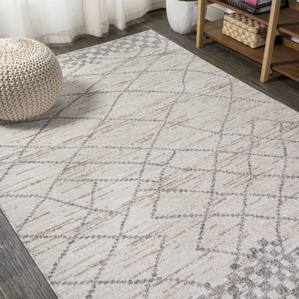 Asilah Moroccan Modern Diamond Area Rug. Picture 4