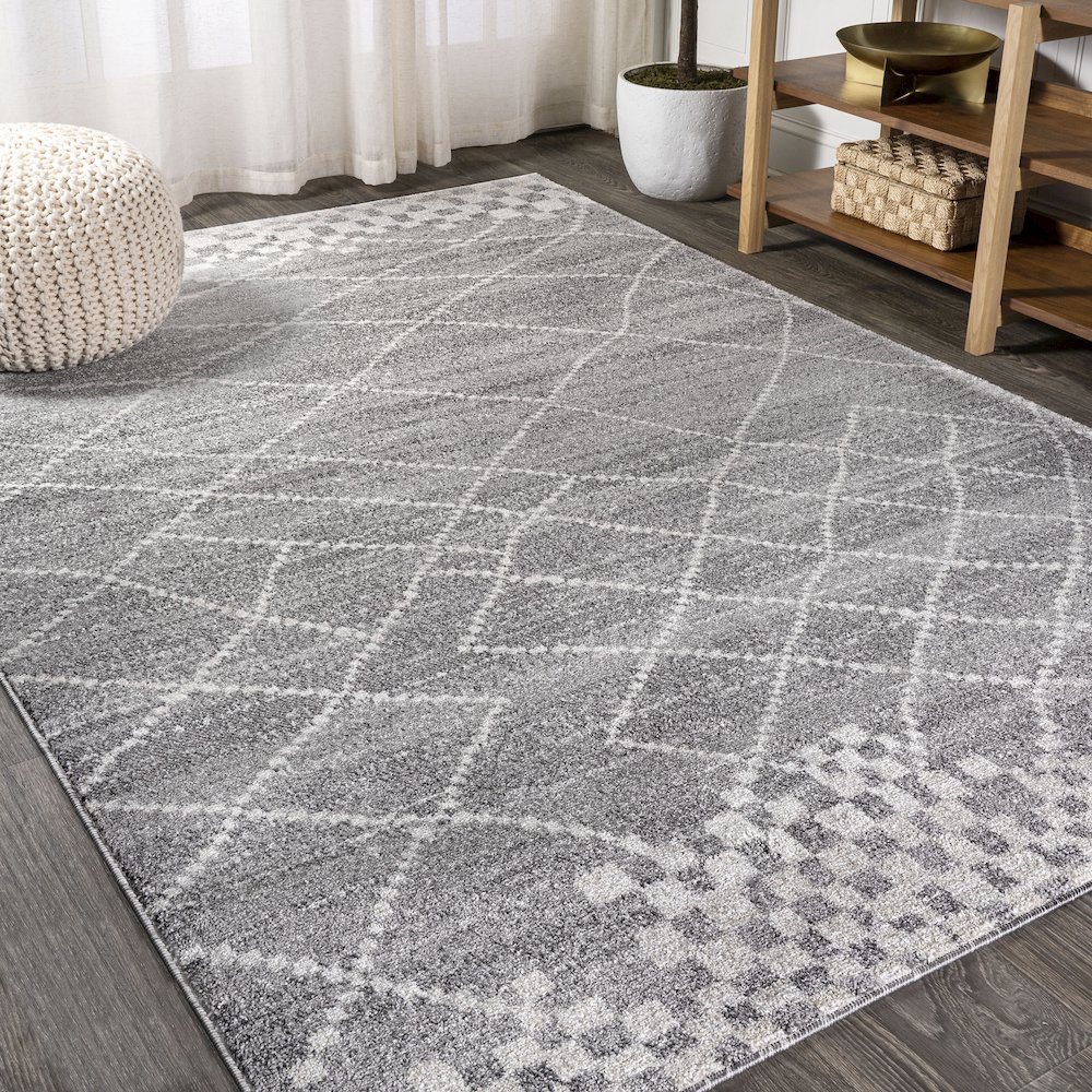 Asilah Moroccan Modern Diamond Area Rug. Picture 2