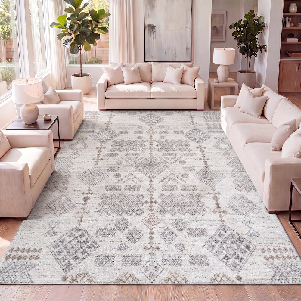 Bhalil Berber Diamond Geometric Area Rug. Picture 12