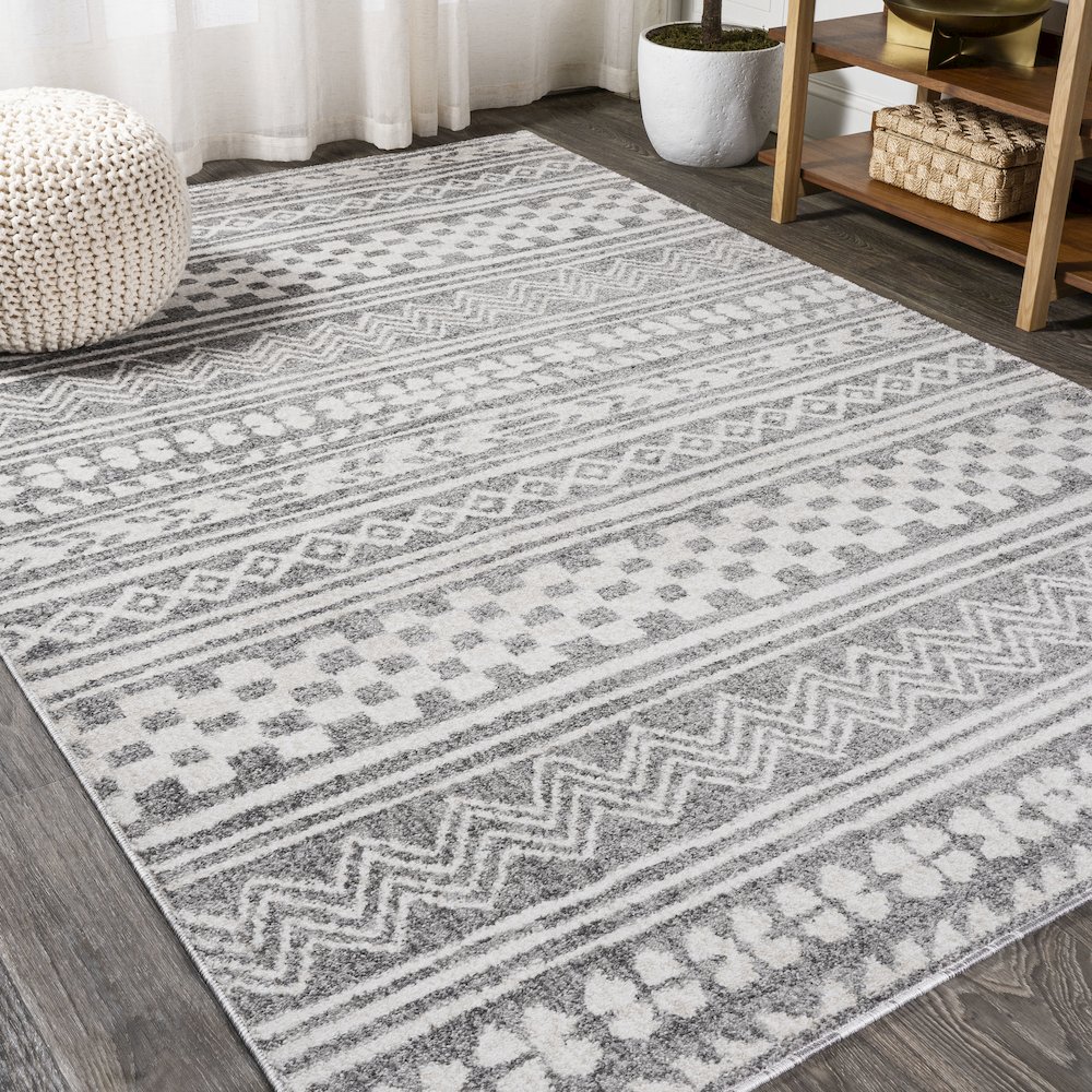 Imlil Tribal Geometric Stripe Area Rug. Picture 2