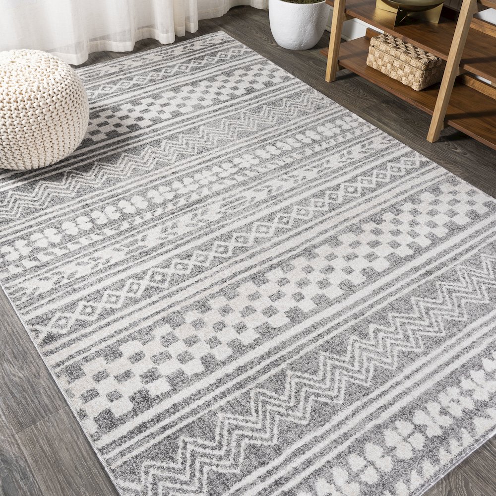 Imlil Tribal Geometric Stripe Area Rug. Picture 4