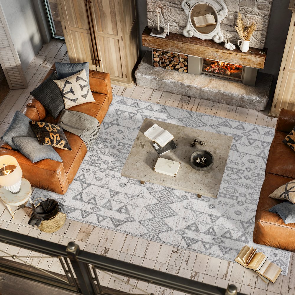Idris Tribal Diamond Geometric Area Rug. Picture 5