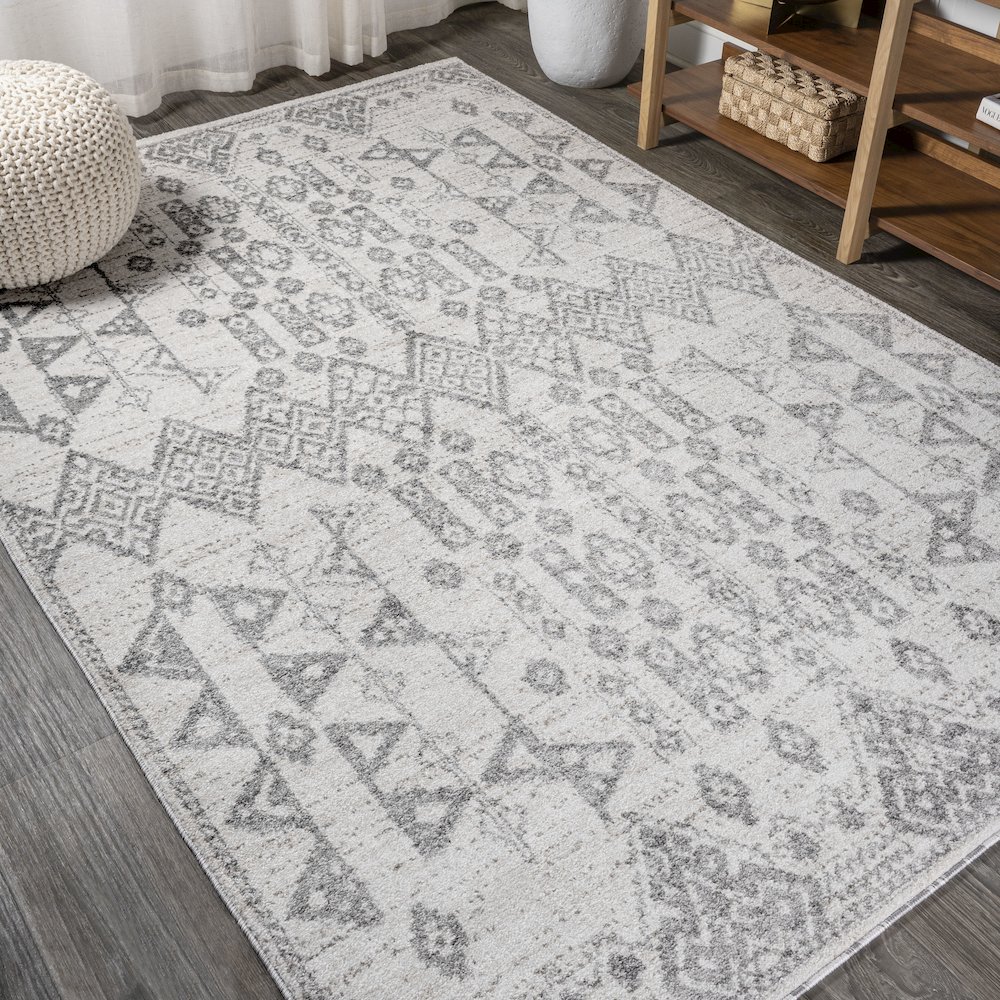 Idris Tribal Diamond Geometric Area Rug. Picture 4