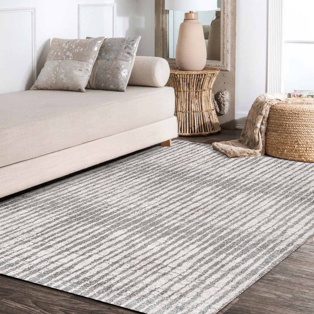Skoura Modern Bold Stripe Area Rug. Picture 10