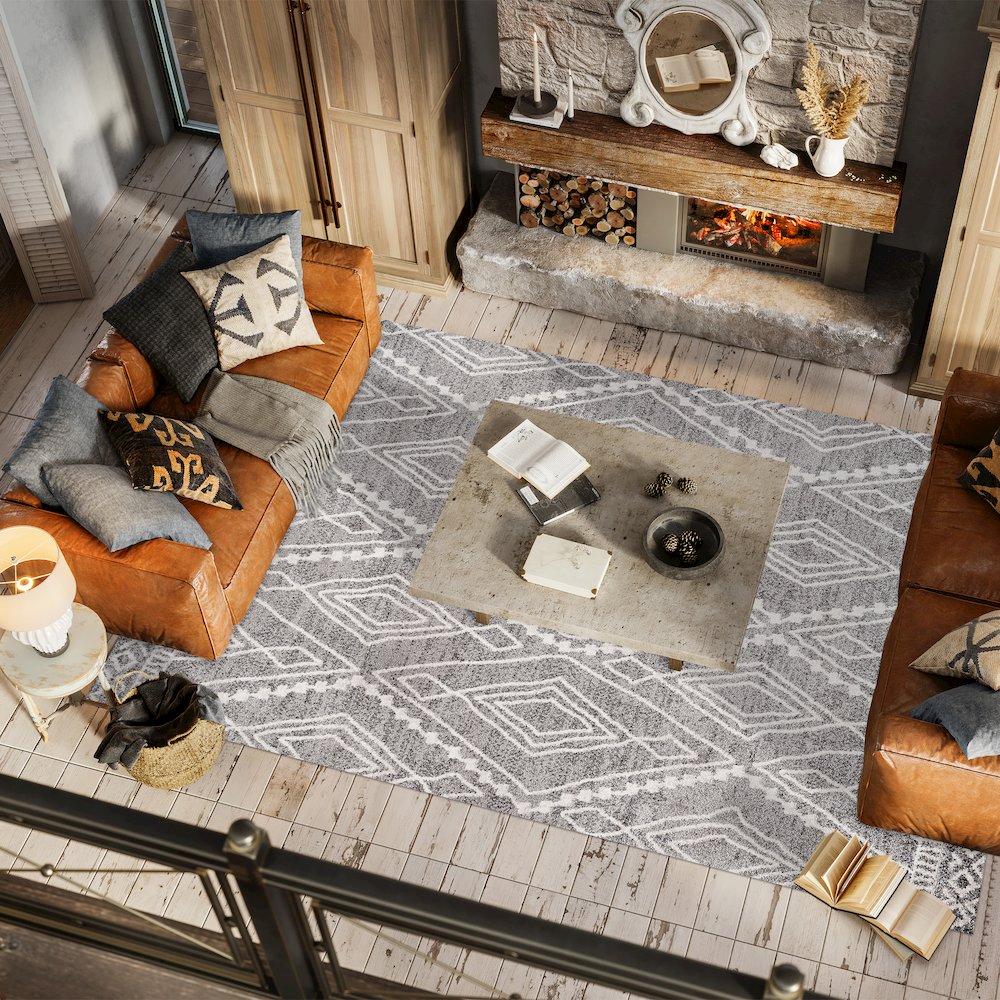 Rih Moroccan Style Diamond Area Rug. Picture 5