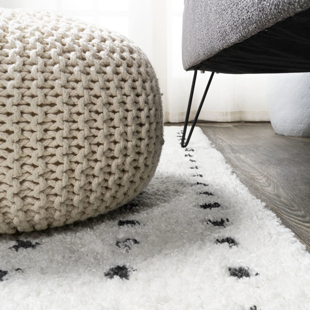 Pele Modern Geometric Dot Shag Area Rug. Picture 7