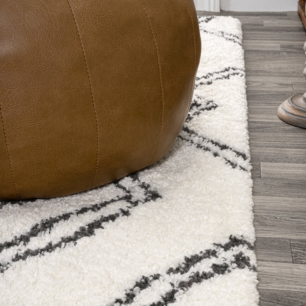 Deia Moroccan Style Diamond Shag Area Rug. Picture 5