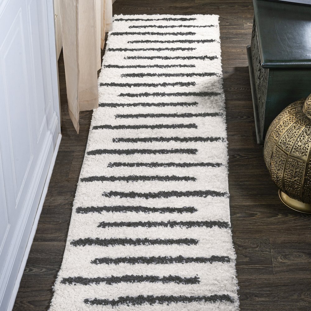 Alaro Berber Stripe Shag Area Rug. Picture 2
