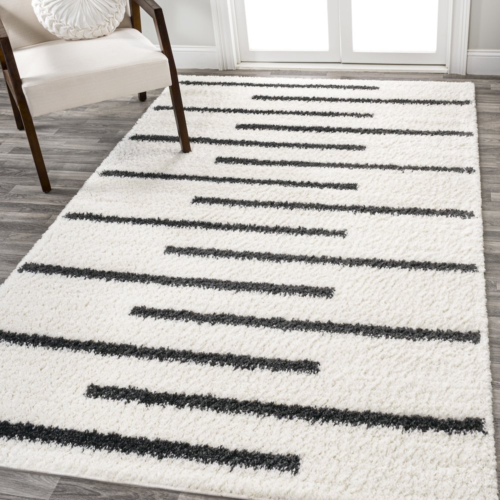 Alaro Berber Stripe Shag Area Rug. Picture 2