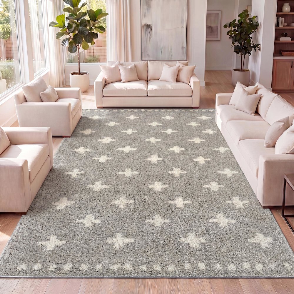 Cristo Berber Geometric Shag Area Rug. Picture 9