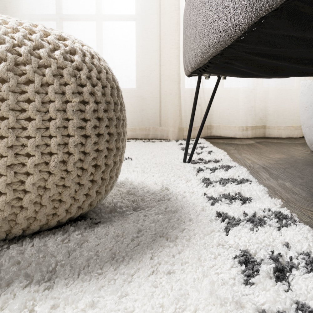 Calvia Moroccan Diamond Shag Area Rug. Picture 7