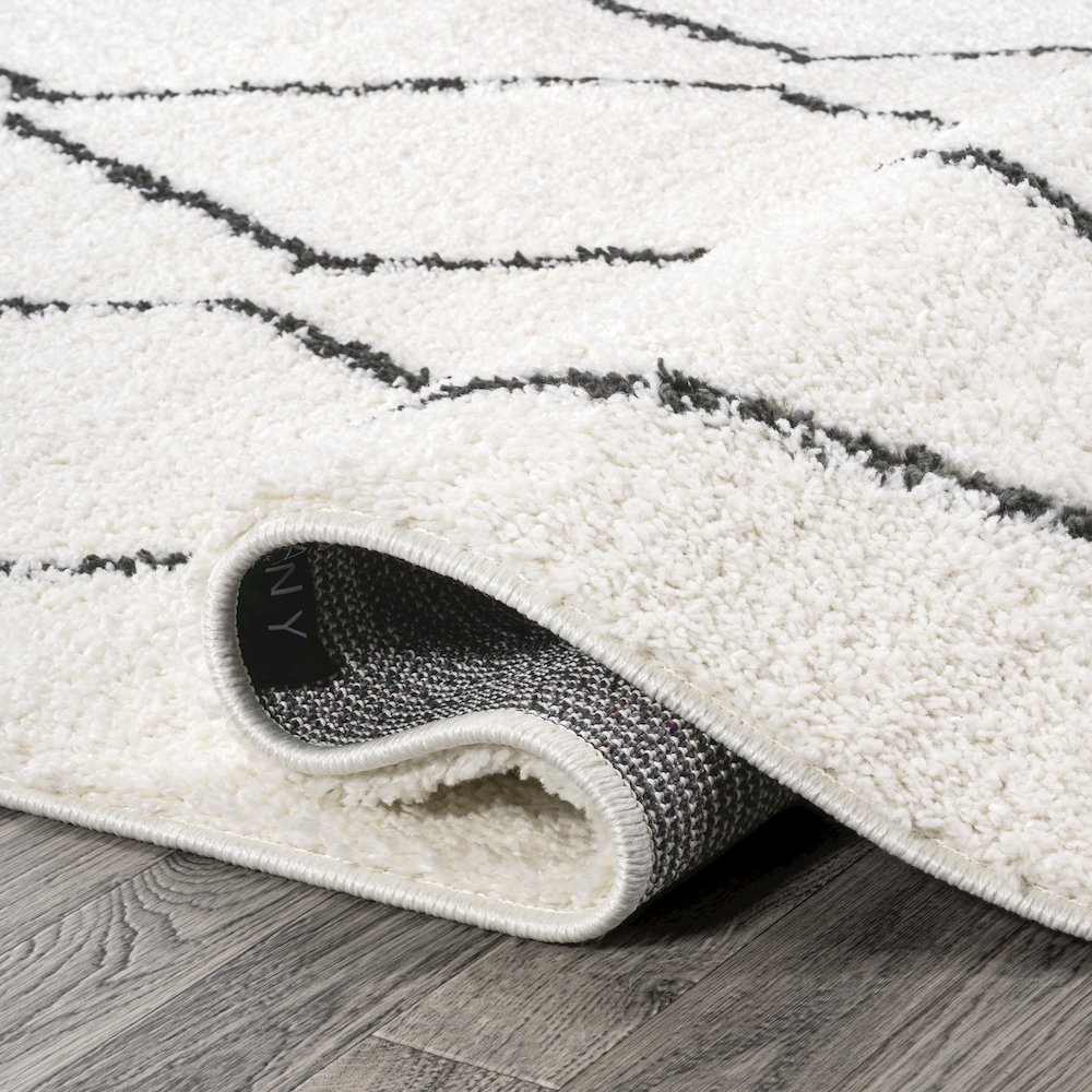 Catala Moroccan Diamond Shag Area Rug. Picture 6