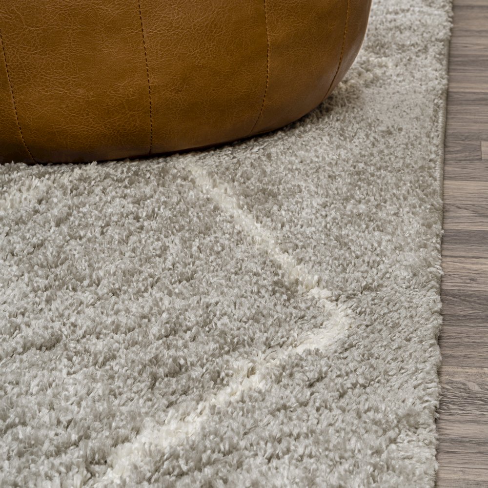 Catala Moroccan Diamond Shag Runner Rug. Picture 2