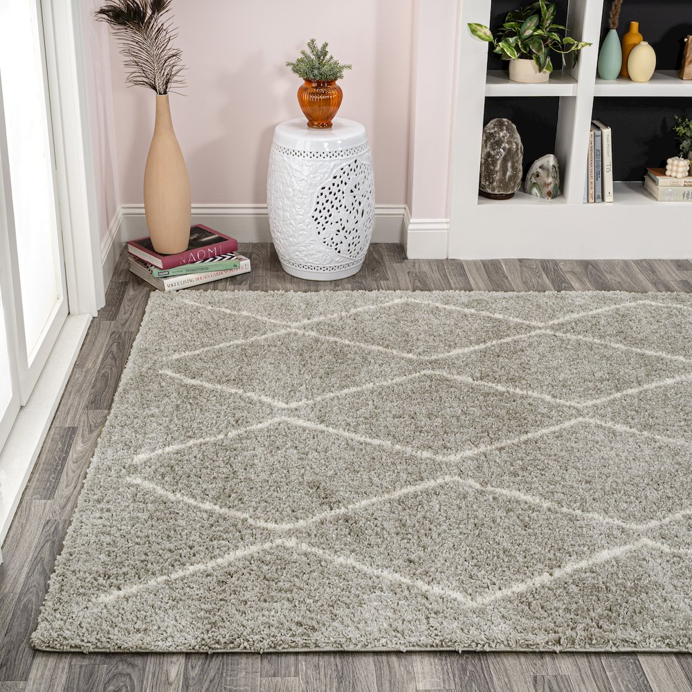 Cristo Berber Geometric Shag Area Rug. Picture 1