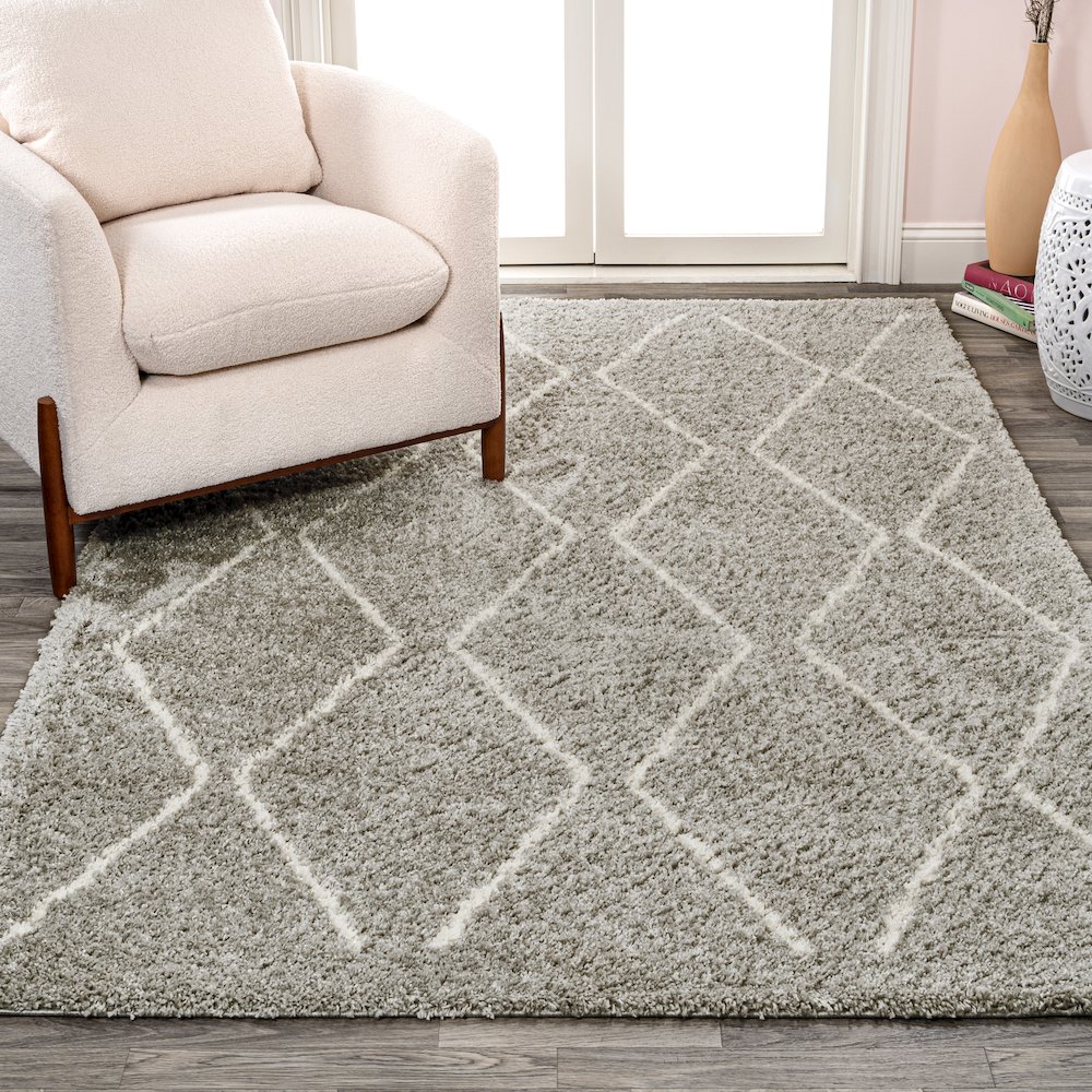 Cristo Berber Geometric Shag Area Rug. Picture 2