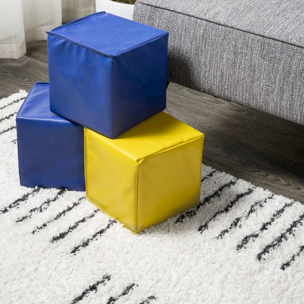 Petra Abstract Stripe Geometric Shag Area Rug. Picture 12