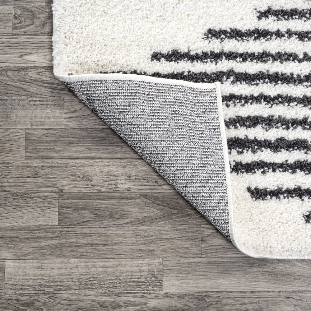 Elm Diamond Stripe Geometric Shag Area Rug. Picture 3