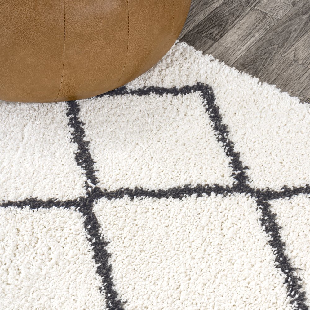 Cami Moroccan Style Diamond Shag Area Rug. Picture 4