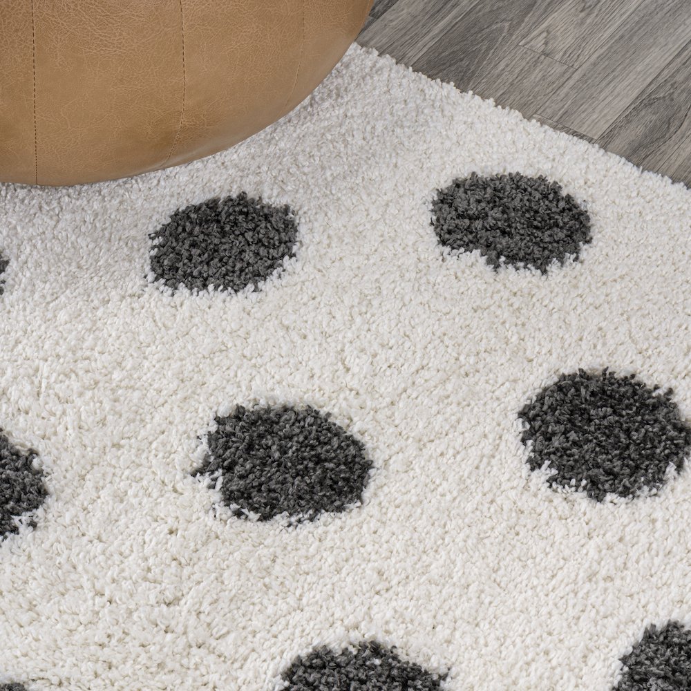 Pere Modern Charcoal Dot Shag Area Rug. Picture 4
