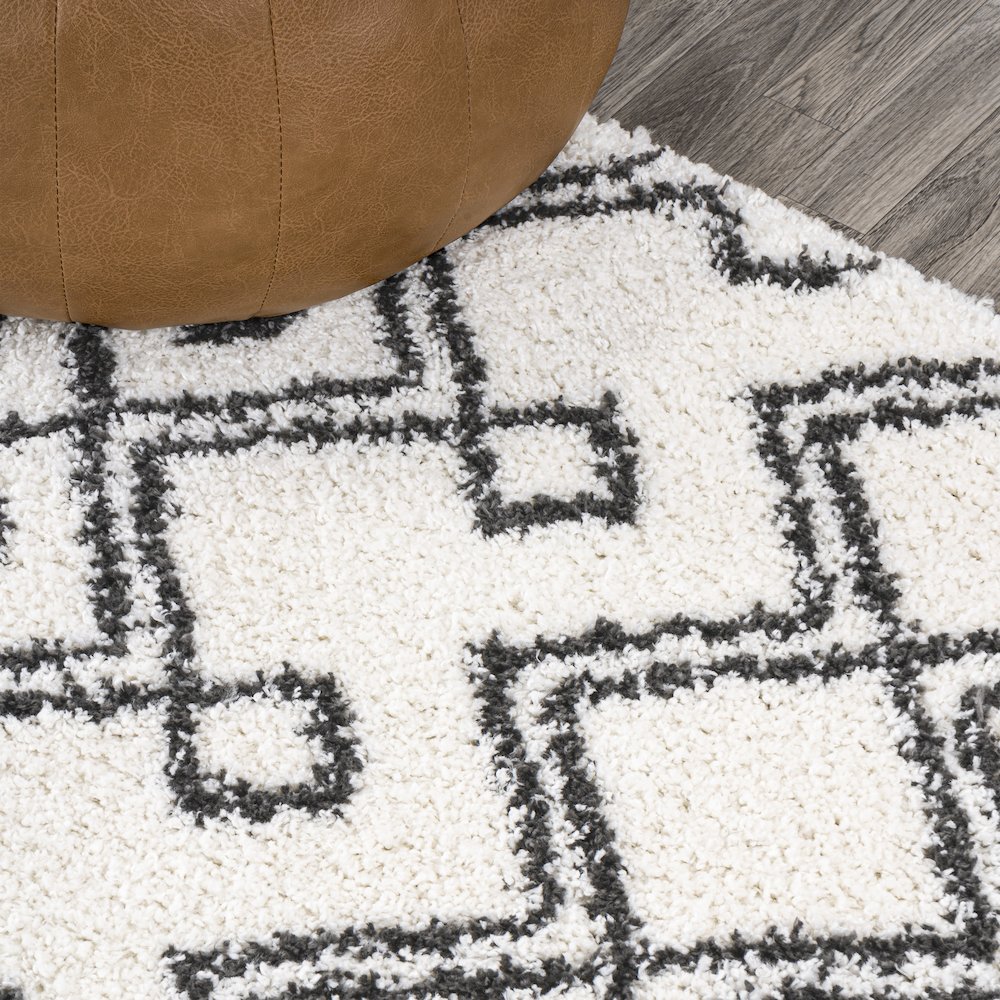 Caimari Moroccan Diamond Shag Area Rug. Picture 4