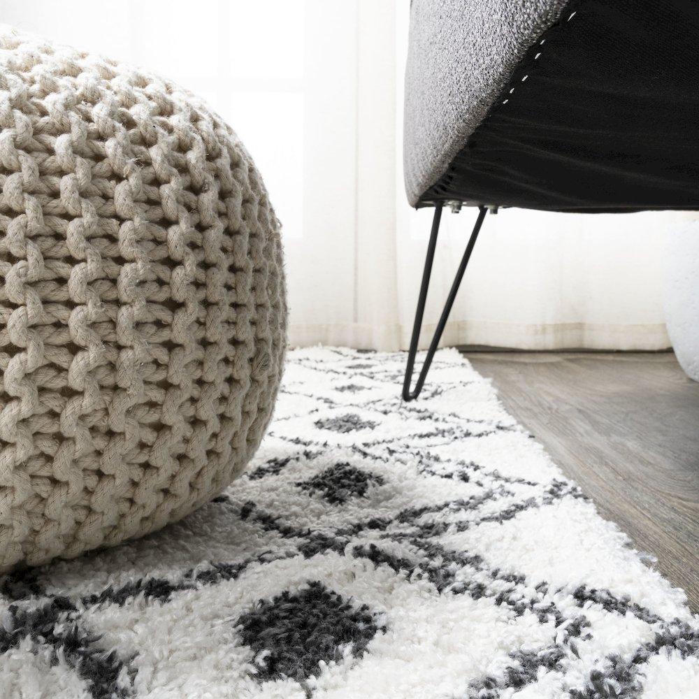 Caimari Moroccan Diamond Shag Area Rug. Picture 7