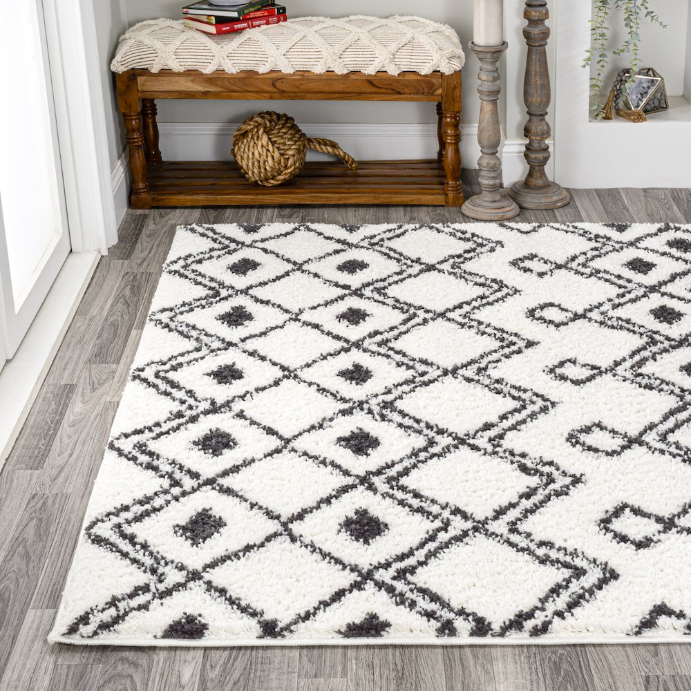 Caimari Moroccan Diamond Shag Area Rug. Picture 3
