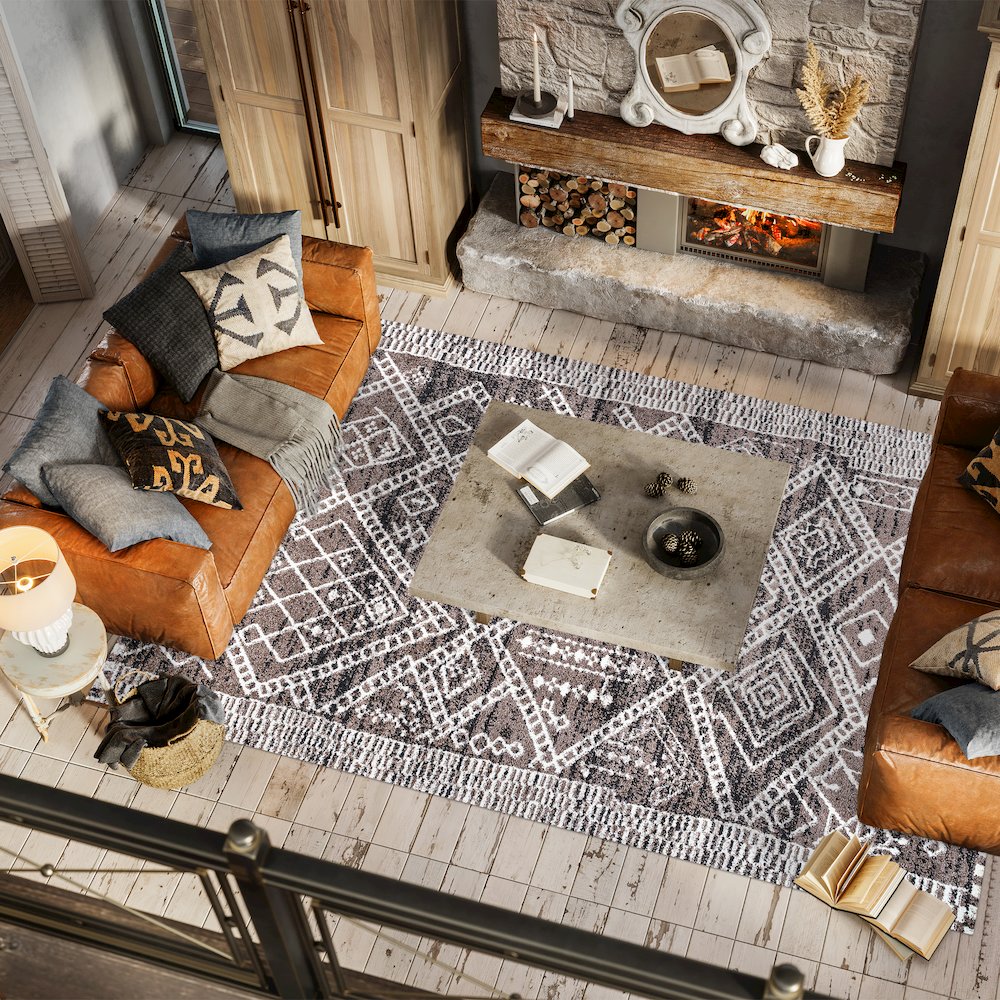 Tayri Modern Tribal Geometric Area Rug. Picture 5