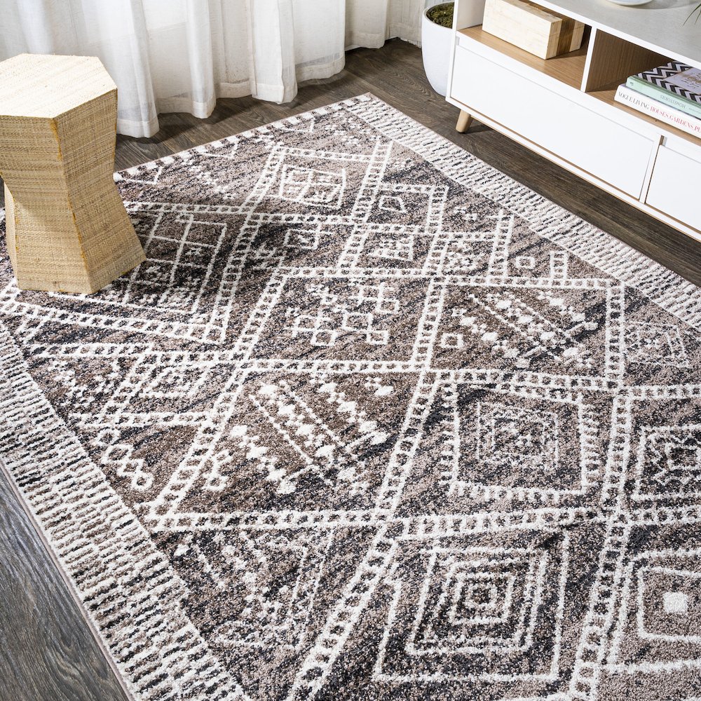 Tayri Modern Tribal Geometric Area Rug. Picture 4