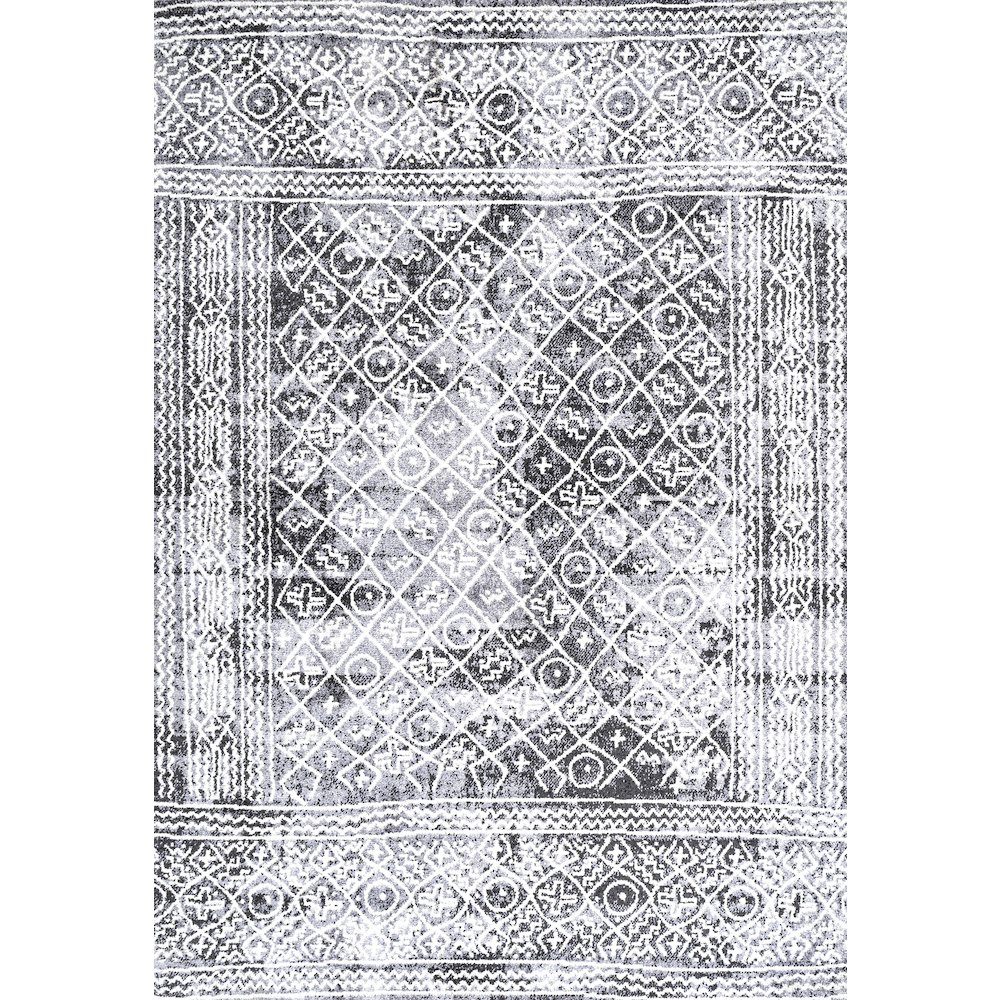 Iften Moroccan Geometric Distressed Area Rug. Picture 1