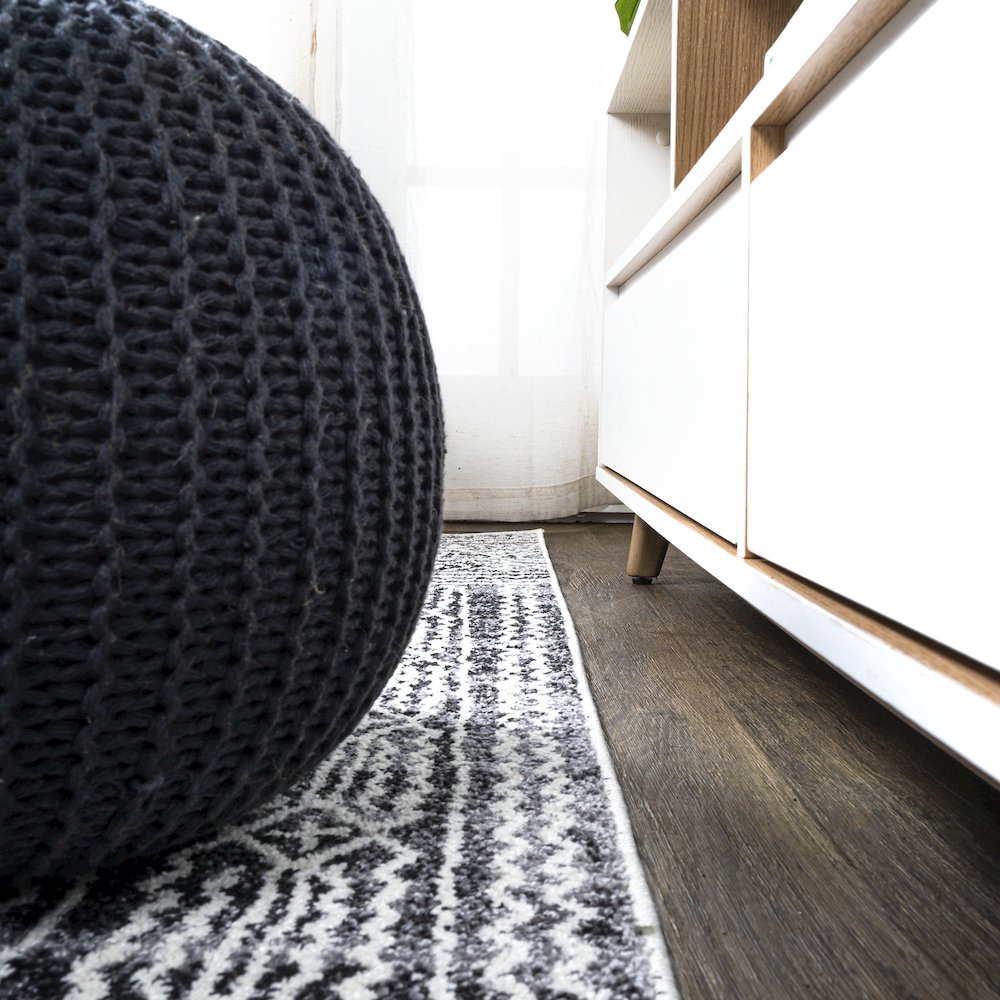 Iften Moroccan Geometric Distressed Area Rug. Picture 7