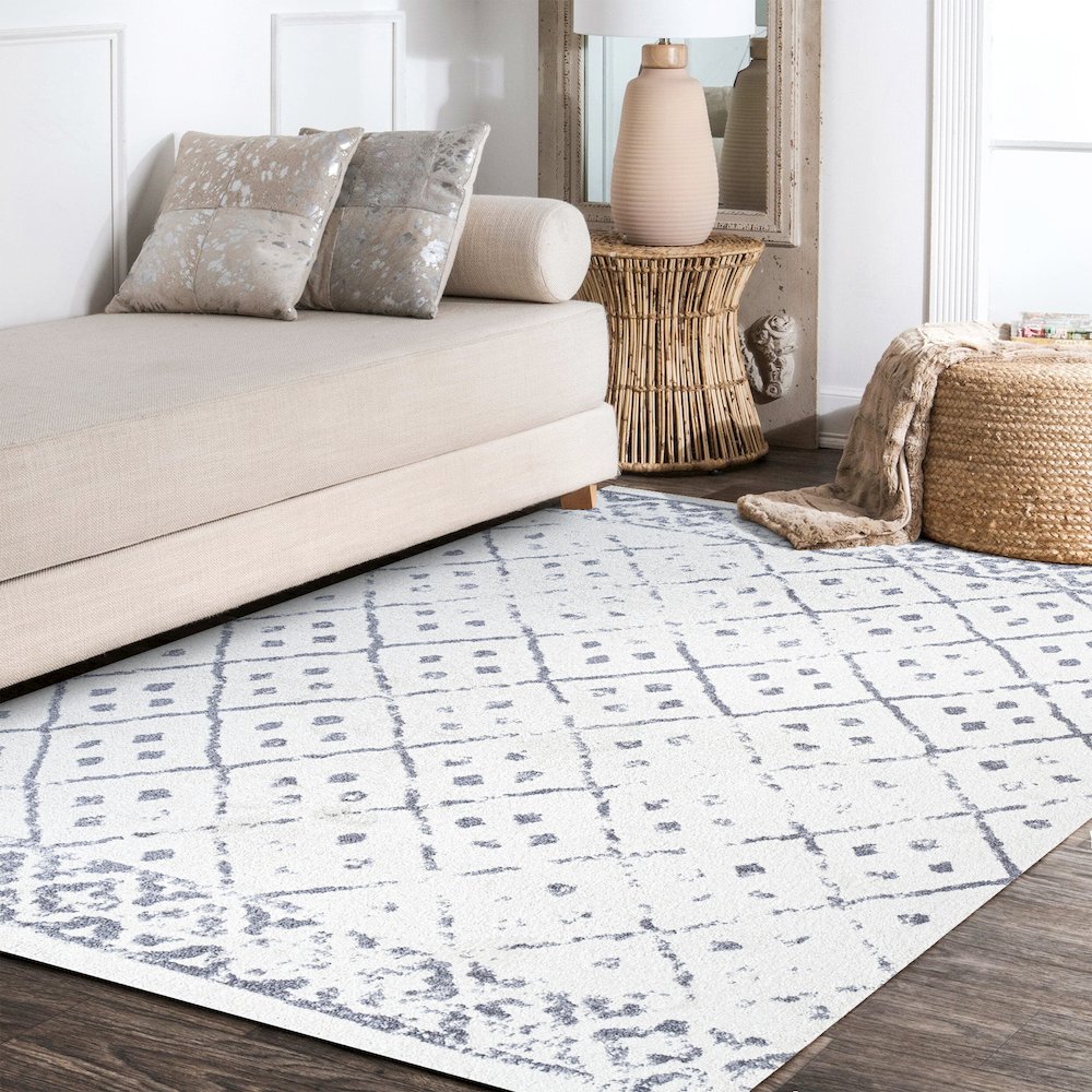 Juba Moroccan Geometric Diamond Area Rug. Picture 12